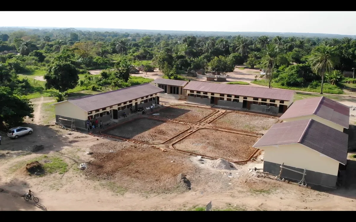 Vue aérienne du chantier